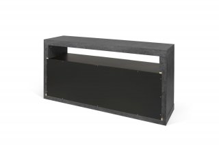 Buffet design DETROIT bois mélaminé Béton/Noir mat